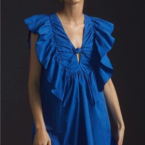 Vibrant Blue Ruffled Dress